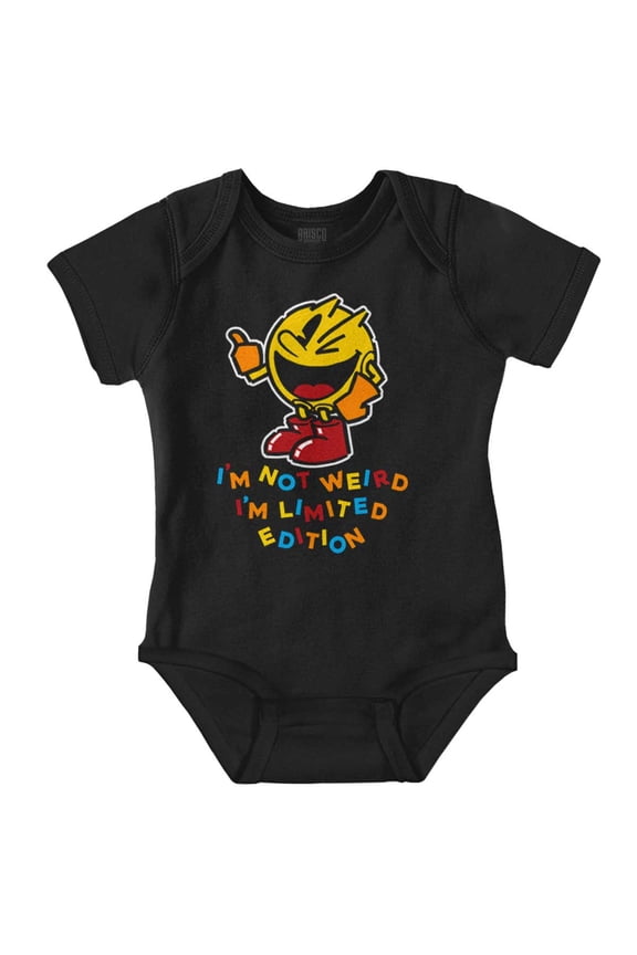 PACMAN Not Weird I'm Limited Edition Romper Boys or Girls Infant Baby Brisco Brands 6M