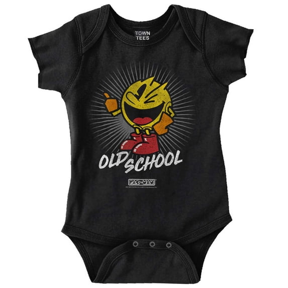PACMAN Old School 1980s Video Game Romper Boys or Girls Infant Baby Brisco Brands 12M