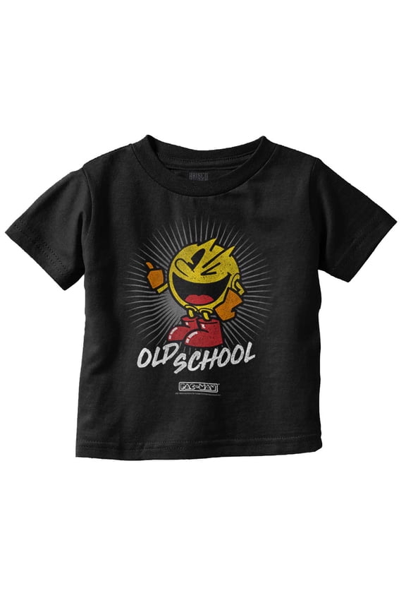 PACMAN Old School 1980s Video Game Toddler Boy Girl T Shirt Infant Toddler Brisco Brands 12M