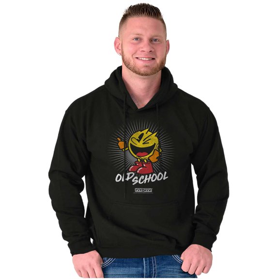 PACMAN Old School 1980s Video Game Unisex Plus Size Hoodie Brisco Brands 3X