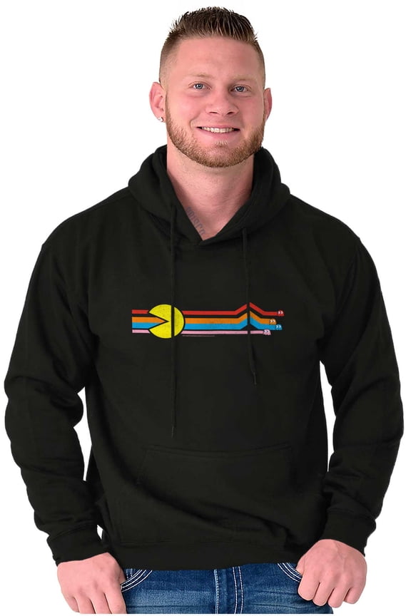 PACMAN Retro 80s Arcade Game Classic Unisex Plus Size Hoodie Brisco Brands 5X