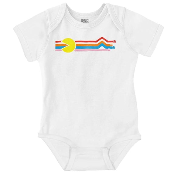 PACMAN Retro 80s Arcade Game Classic Romper Boys or Girls Infant Baby Brisco Brands 6M