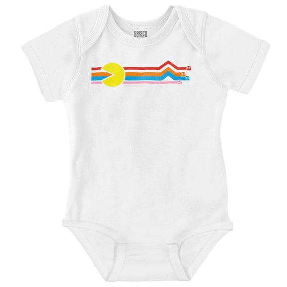 PACMAN Retro 80s Arcade Game Classic Romper Boys or Girls Infant Baby Brisco Brands NB