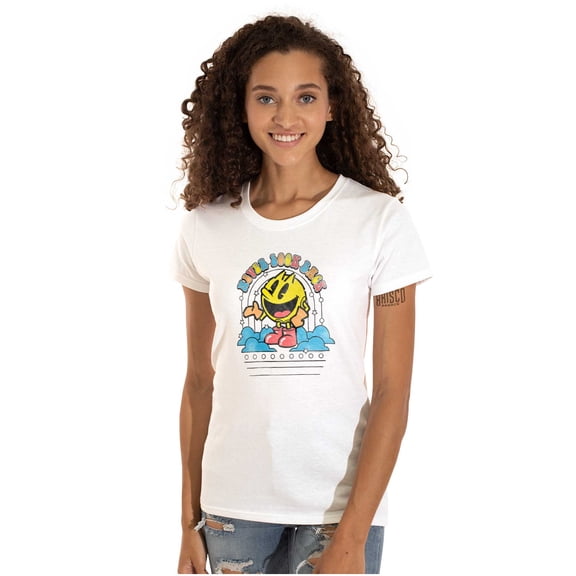 PACMAN Retro Never Look Back Women's T Shirt Ladies Tee Brisco Brands L