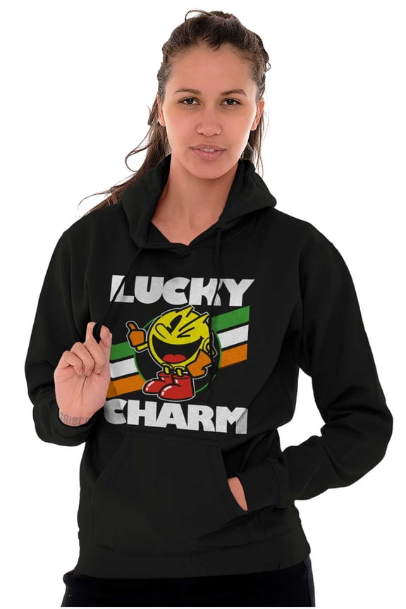 PACMAN Saint Paddys Lucky Charm Hoodie Sweatshirt Women Men Brisco Brands S