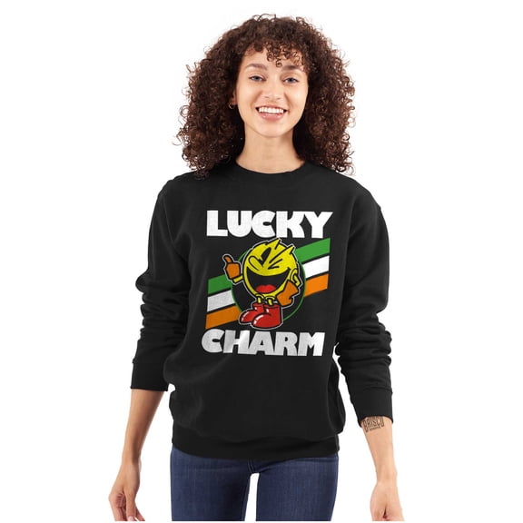 PACMAN Saint Paddys Lucky Charm Sweatshirt for Men or Women Brisco Brands S