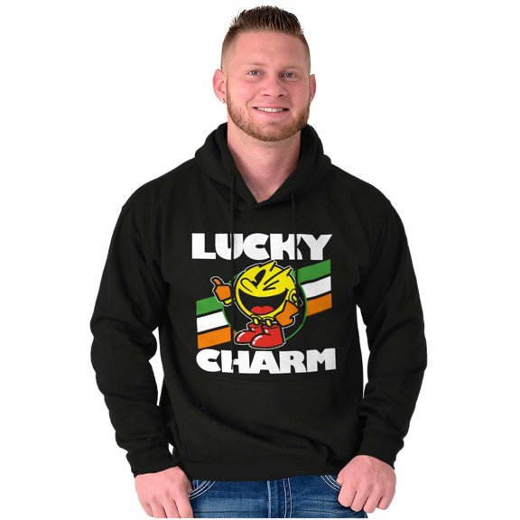 PACMAN Saint Paddys Lucky Charm Unisex Plus Fleece Graphic Hoodie Brisco Brands 3X