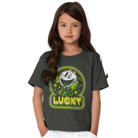PACMAN Saint Paddys Lucky Clover Crewneck T Shirts Boy Girl Teen Brisco Brands XS