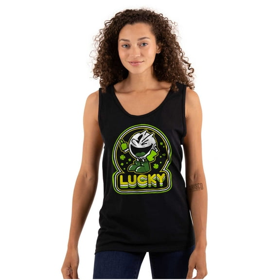 PACMAN Saint Paddys Lucky Clover Tank Top T Shirts Men Women Brisco Brands S