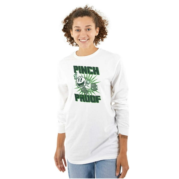 PACMAN Saint Paddys Pinch Proof Long Sleeve TShirt Men Women Brisco Brands S