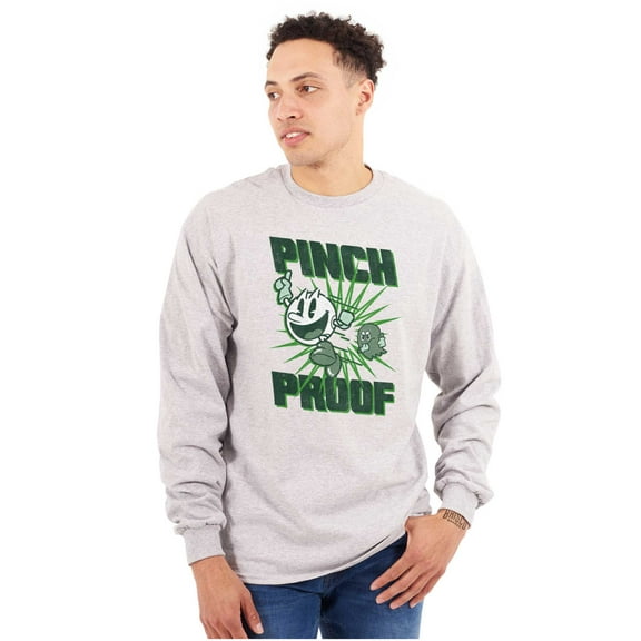 PACMAN Saint Paddys Pinch Proof Unisex Plus Size Long Sleeve Tee Shirt Brisco Brands 3X
