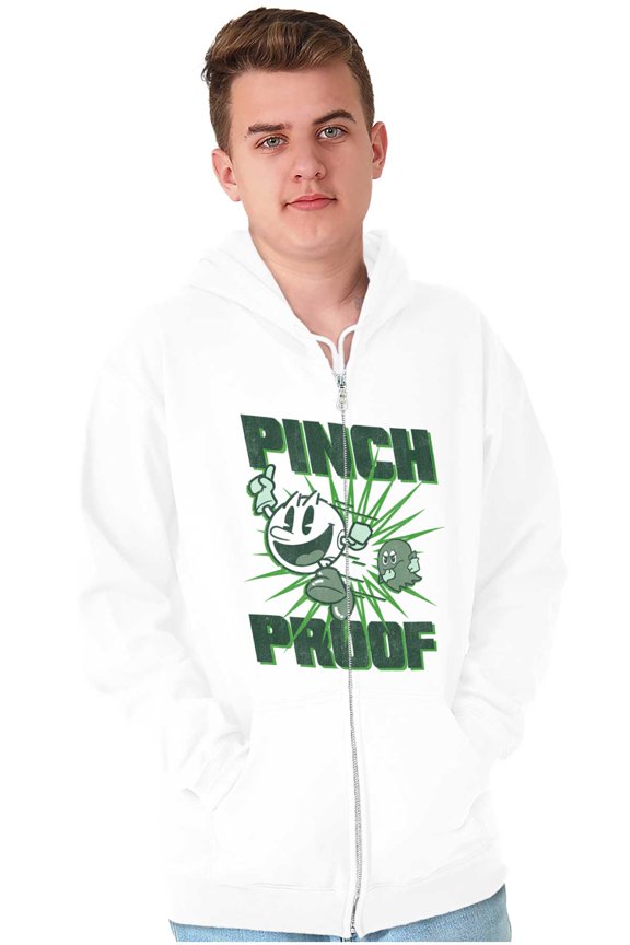 PACMAN Saint Paddys Pinch Proof Unisex Plus Size Zip Hoodie Brisco Brands 5X