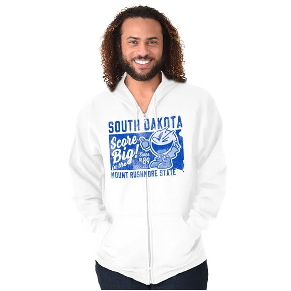 PACMAN Score Big South Dakota State Unisex Plus Size Zip Hoodie Brisco Brands 5X