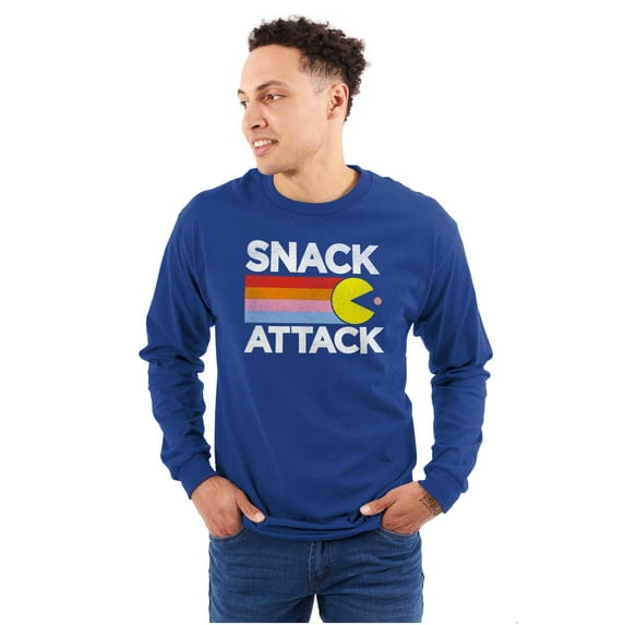 PACMAN Snack Attack Hungry Hangry Long Sleeve TShirt Men Women Brisco Brands L