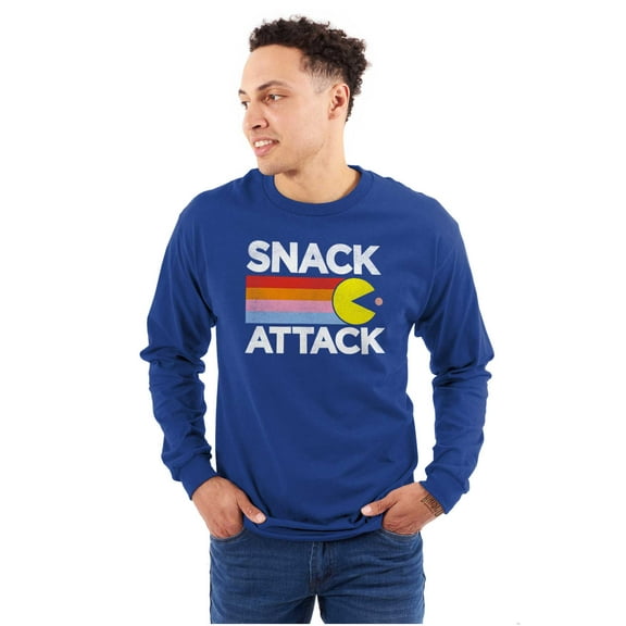 PACMAN Snack Attack Hungry Hangry Long Sleeve TShirt Men Women Brisco Brands S