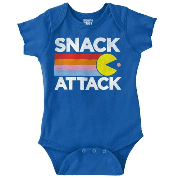 PACMAN Snack Attack Hungry Hangry Romper Boys or Girls Infant Baby Brisco Brands NB