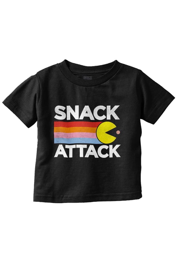 PACMAN Snack Attack Hungry Hangry Toddler Boy Girl T Shirt Infant Toddler Brisco Brands 12M