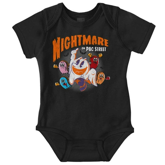 PACMAN Spooky Nightmare on Pac Street Romper Boys or Girls Infant Baby Brisco Brands 18M