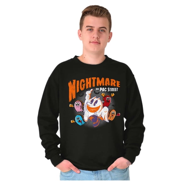 PACMAN Spooky Nightmare on Pac Street Sweatshirt for Men or Women Brisco Brands S