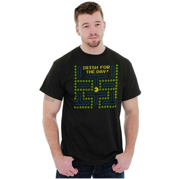 PACMAN St Paddys Irish For The Day Men's Graphic T Shirt Tees Brisco Brands X