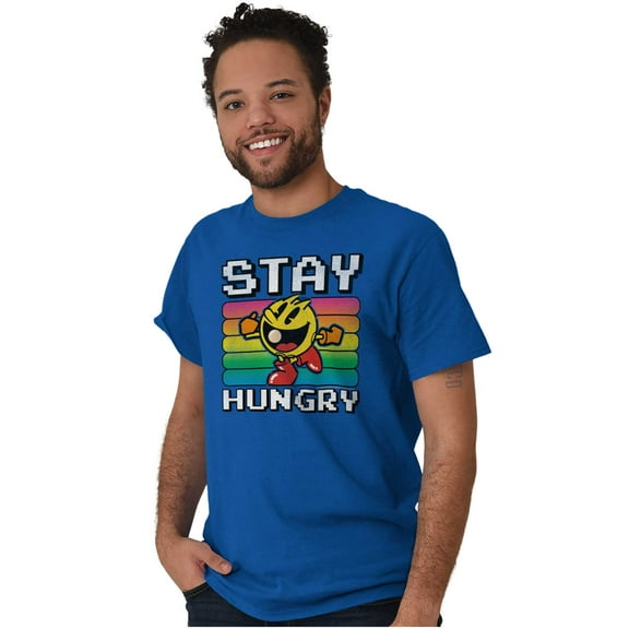 PACMAN Stay Hungry Funny Food Gamer Men's Graphic T Shirt Tees Brisco Brands M