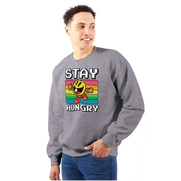PACMAN Stay Hungry Funny Food Gamer Sweatshirt for Men or Women Brisco Brands S