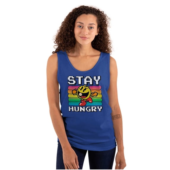 PACMAN Stay Hungry Funny Food Gamer Tank Top T Shirts Men Women Brisco Brands S