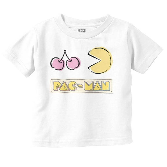 PACMAN Video Arcade Game Cherries Toddler Boy Girl T Shirt Infant Toddler Brisco Brands 6M
