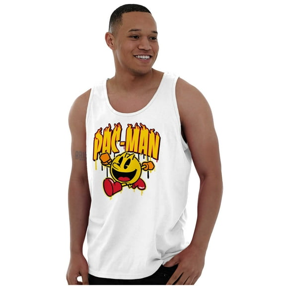 PACMAN Video Arcade Game Fire Logo Tank Top T Shirts Men Women Brisco Brands 3X