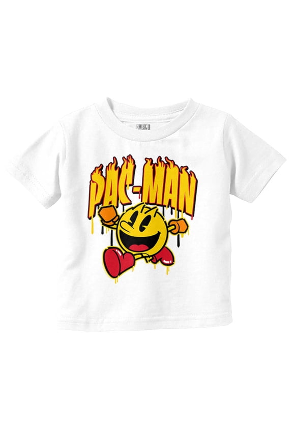 PACMAN Video Arcade Game Fire Logo Toddler Boy Girl T Shirt Infant Toddler Brisco Brands 6M