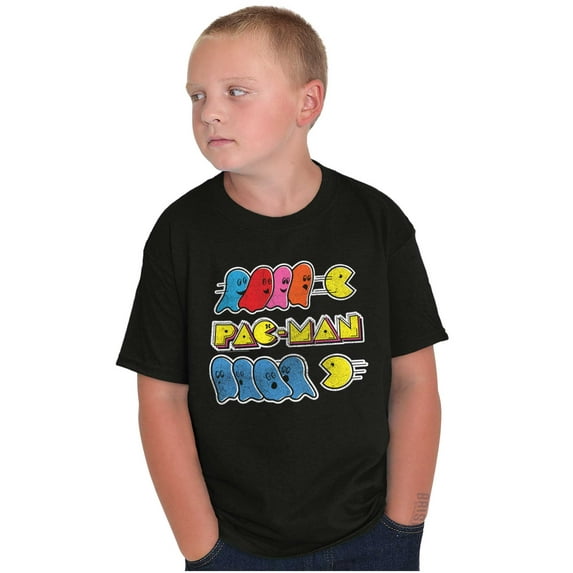 PACMAN Video Arcade Game Ghost Chase Crewneck T Shirts Boy Girl Teen Brisco Brands S
