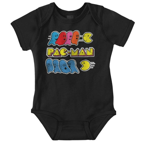 PACMAN Video Arcade Game Ghost Chase Romper Boys or Girls Infant Baby Brisco Brands NB