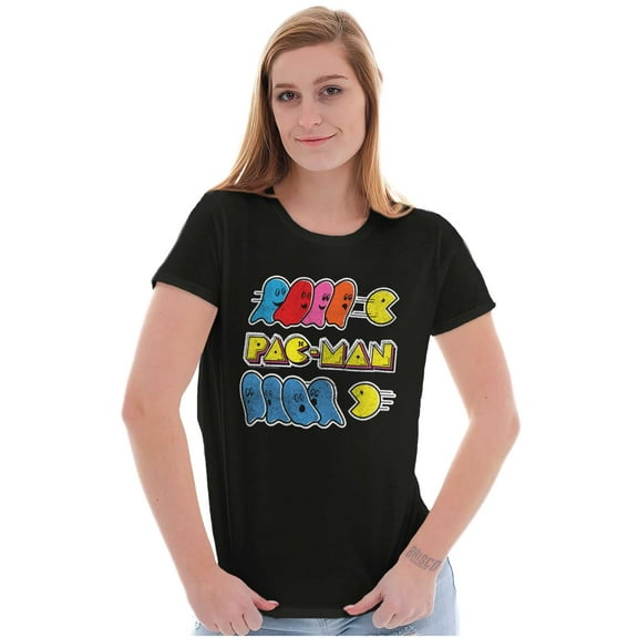 PACMAN Video Arcade Game Ghost Chase Women's T Shirt Ladies Tee Brisco Brands S