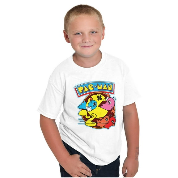 PACMAN Video Arcade Game Ghost Chomp Crewneck T Shirts Boy Girl Teen Brisco Brands S