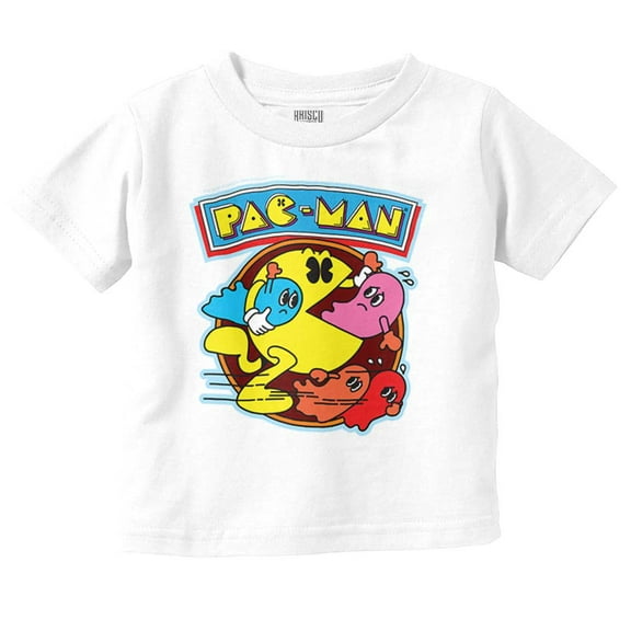 PACMAN Video Arcade Game Ghost Chomp Toddler Boy Girl T Shirt Infant Toddler Brisco Brands 6M
