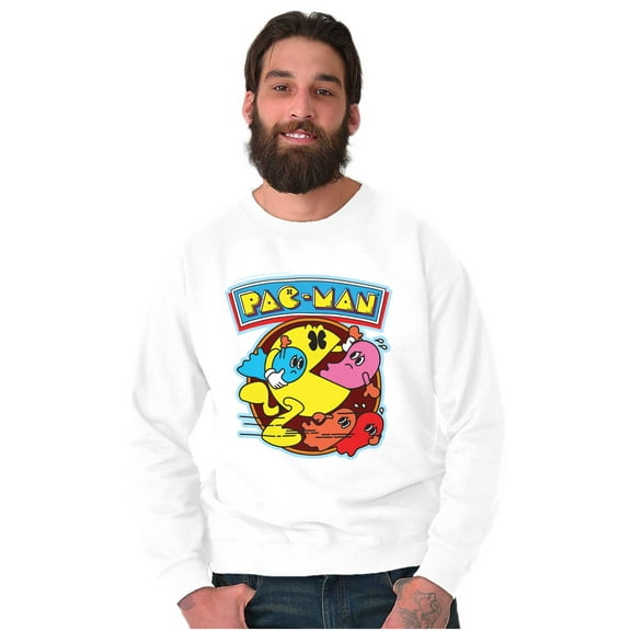 PACMAN Video Arcade Game Ghost Chomp Unisex Plus Size Sweatshirt Brisco Brands 3X