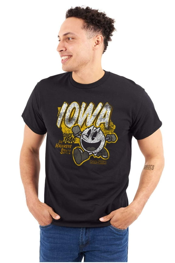 PACMAN Video Arcade Game Iowa State Men's Graphic T Shirt Tees Brisco Brands M