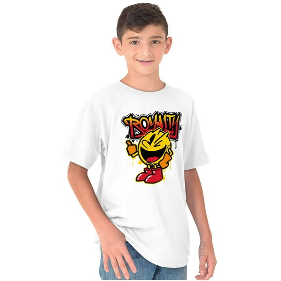 PACMAN Video Arcade Game Royalty Crewneck T Shirts Boy Girl Teen Brisco Brands X