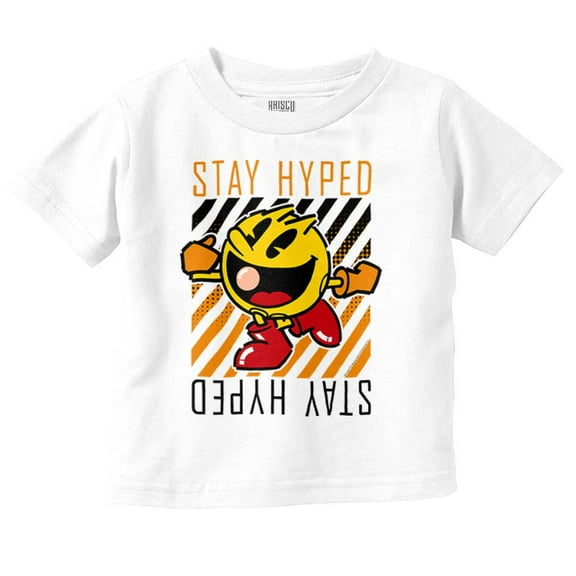 PACMAN Video Arcade Game Stay Hyped Toddler Boy Girl T Shirt Infant Toddler Brisco Brands 5T
