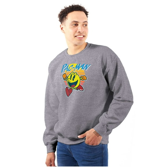 PACMAN Vintage Retro Video Game Sweatshirt for Men or Women Brisco Brands S