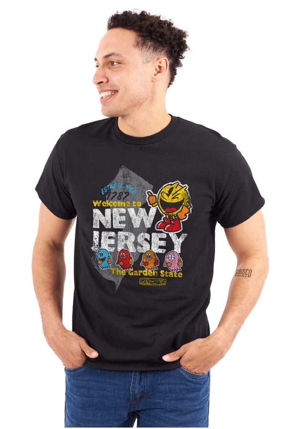 PACMAN Welcome to New Jersey State Men's Graphic T Shirt Tees Brisco Brands S
