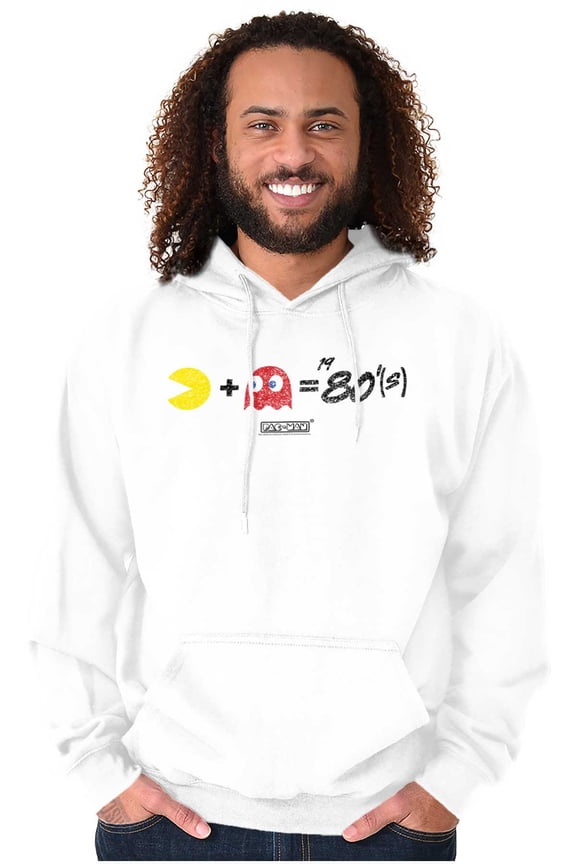 PACMAN and Blinky 80s Math Equation Hoodie Sweatshirt Women Men Brisco Brands M