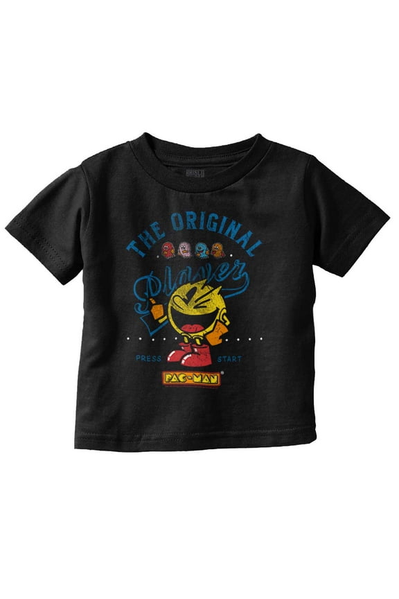 PACMAN the Original Player Funny 80s Toddler Boy Girl T Shirt Infant Toddler Brisco Brands 4T