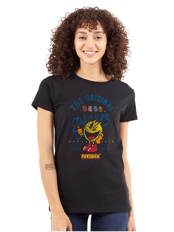 PACMAN the Original Player Funny 80s Women's T Shirt Ladies Tee Brisco Brands S