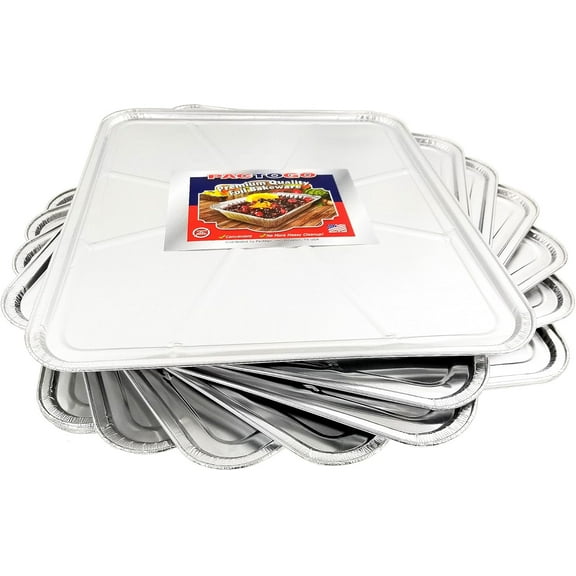 PACTOGO Disposable Aluminum Foil Oven Liners Keep Your Oven Clean and Healthy – Perfect Silver Foil Drip Pan Tray for Cooking, Baking, Roasting, and Grilling 18.5 x15.5” inch (Pack of 10)