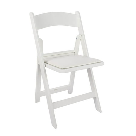 Mainstays Banquet Padded Resin Folding Chair, White, 1 Chair
