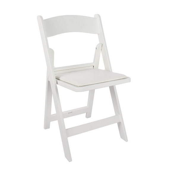 Mainstays Furniture Plastic Banquet Folding Chairs Padded Resin Chair,White ( Set of 1)