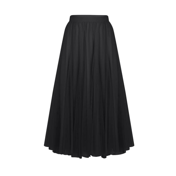 PADFRYBK Casual Skirts For Women Solid Color Long Skirt Elastic Waist Flared Ankle Skirt Comfortable Skirt
