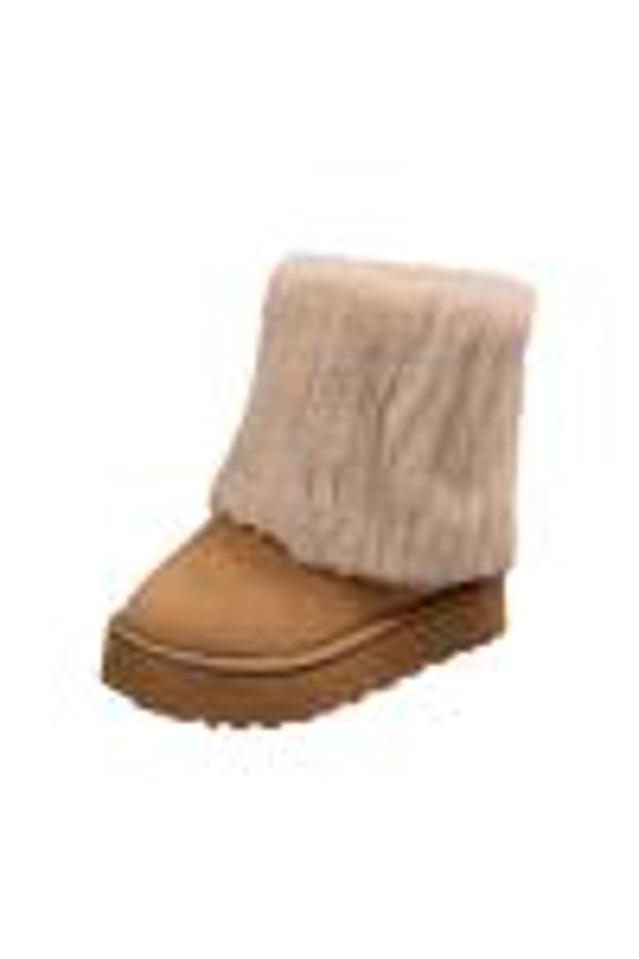 Plus Size Snow Boots For Women Versatile Fleece-Lined Warm Boots Round-Toe Comfortable Snow Boots