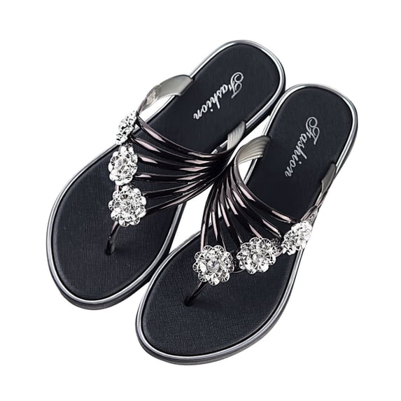 PADFRYBK Summer Slippers For Women Flat Bottomed External Wear Shoes Comfortable Casual Herringbone Slippers